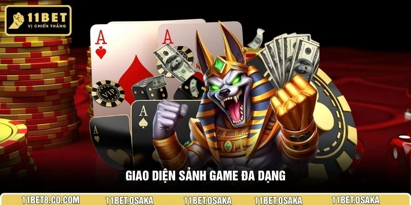 Giao diện sảnh game đa dạng